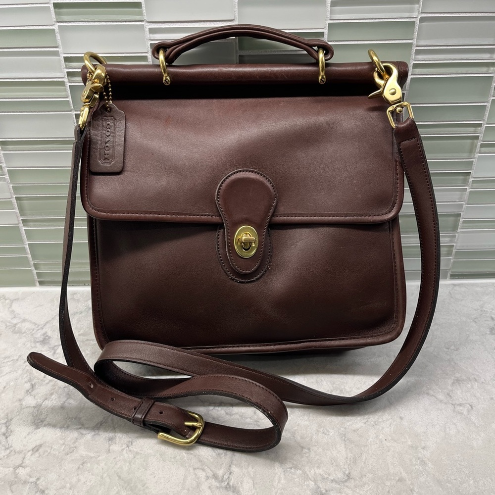 Coach Willis Mahogany Brown Crossbody Bag 9927